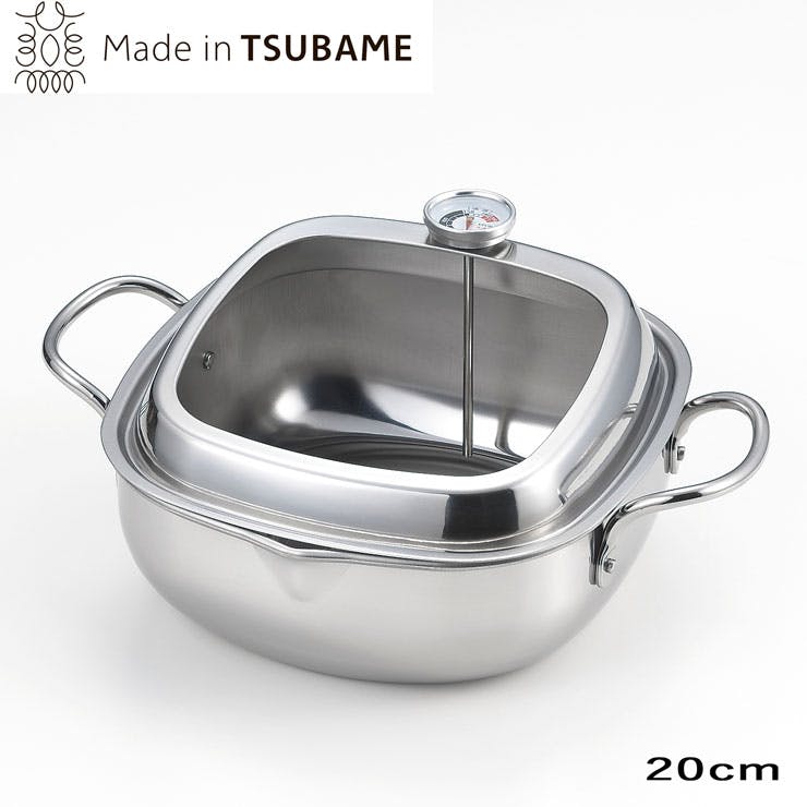 食彩亭 ステンレス 角型天ぷら鍋 20cm TP-21 タマハシ【天ぷら鍋
