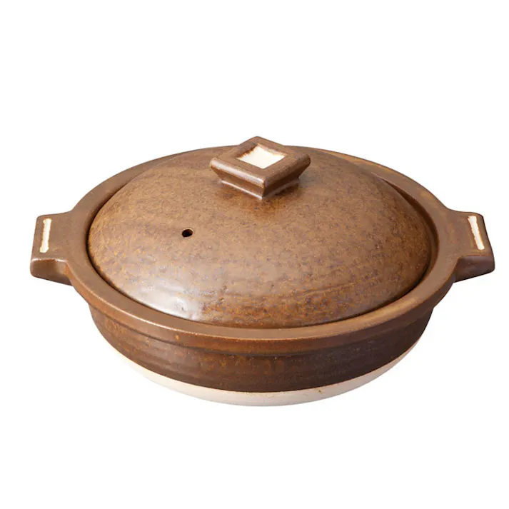 ハングアウト 4人用鍋 2500ml 土鍋 信楽焼 Hangout Hg-1【卓上鍋 両手鍋 陶器 四人用 鍋 オーブン調理 日本製 信楽】