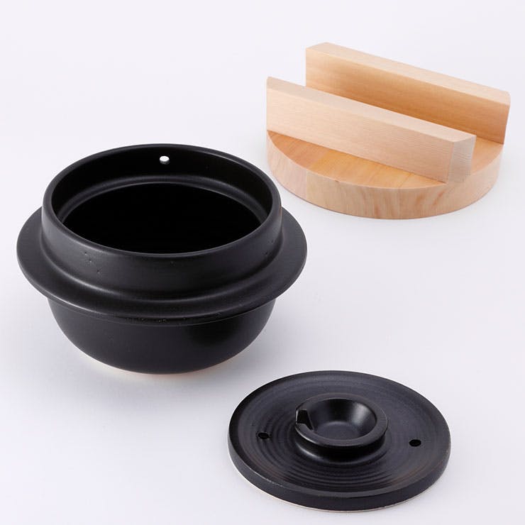 日常茶飯器 羽釜 3合 ごはん鍋 内蓋付 萬古焼 0100-0001【ご飯鍋 炊飯