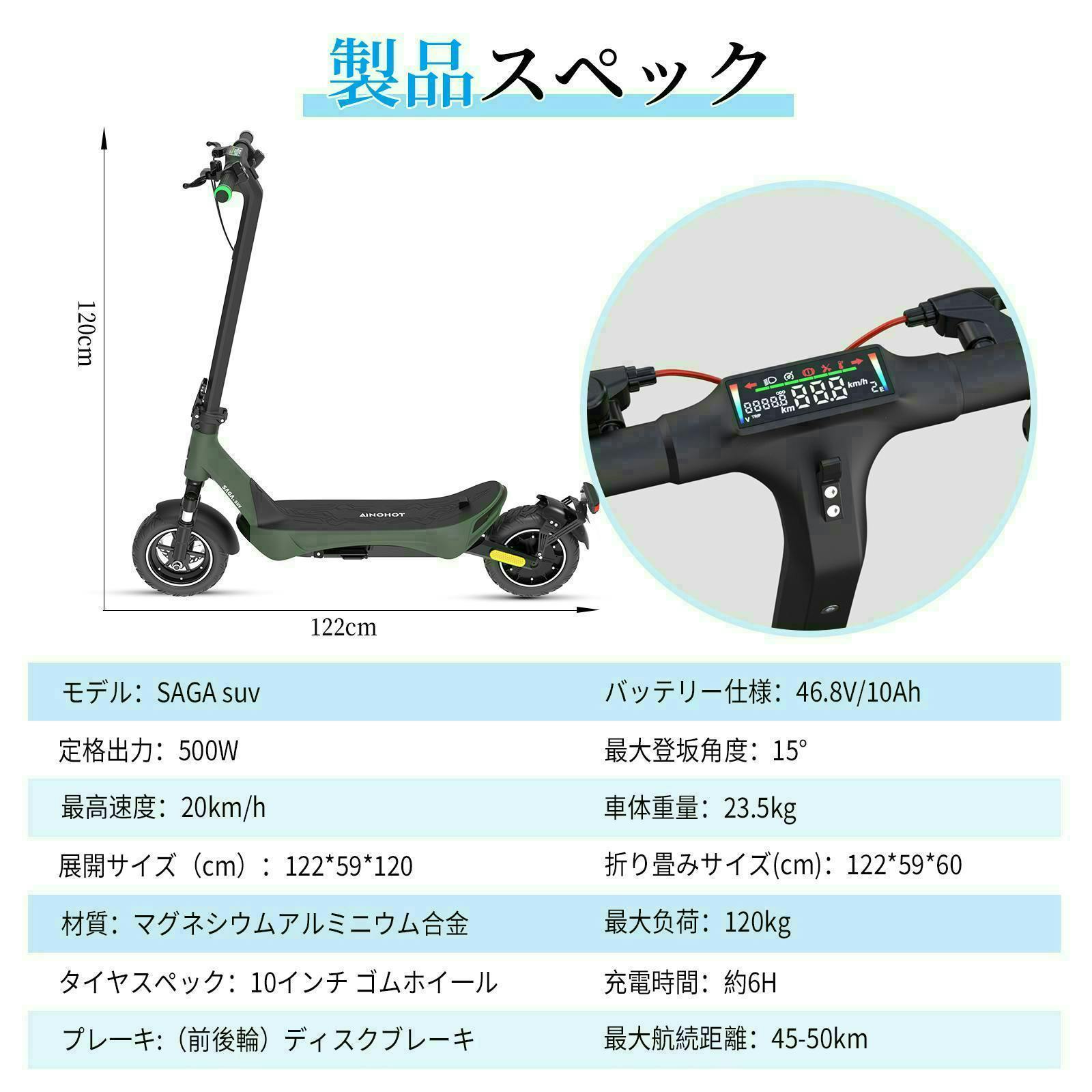 期間限定販売価格】AINOHOT SAGA suv 特定小型原付 電動キック