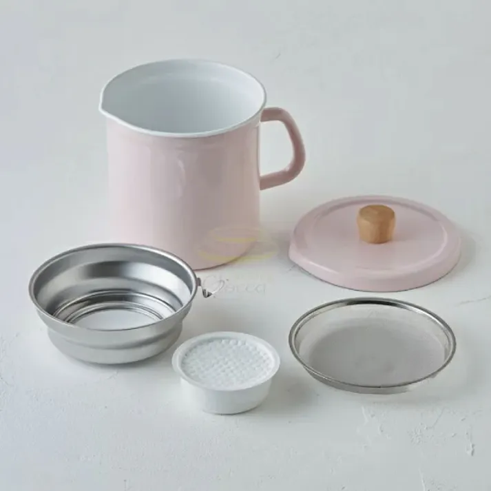 天ぷら鍋 オイルポット 網付きホーロー容器 調理器具 3点セット 富士ホーロー【てんぷら鍋 揚げ鍋 揚げ物 温度計付き IH対応 天ぷらバット 琺瑯】ライトグレー-天ぷら鍋 レッド-オイルポット