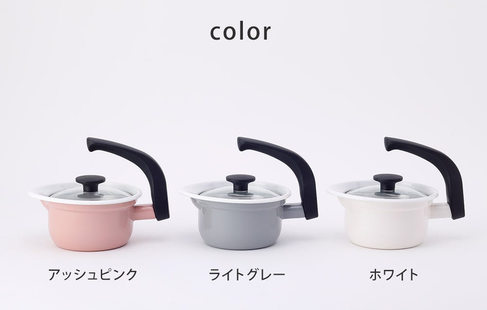 えーなポット 1.4L IH対応 ホーロー 片手鍋 ガラス蓋 富士