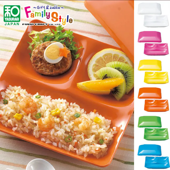 福井クラフト 卓弁 蓋付き ワンプレート【スクエア 皿 仕切り 食器 ランチプレート プレート 小分け 食洗機対応 レンジOK 軽い シンプル スクエアプレート 食卓弁当 日本製】卓弁ブルー