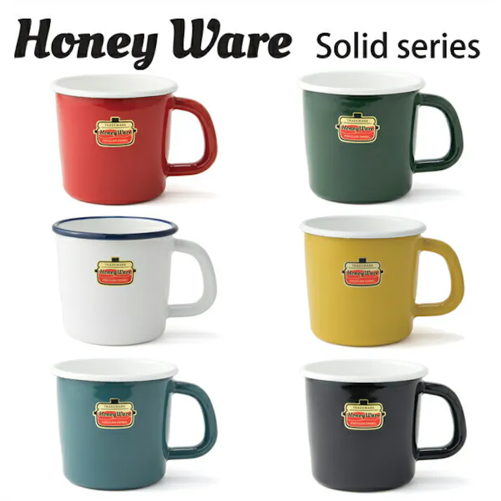 ソリッド マグ 380ml 8cm 富士ホーロー ホワイト 琺瑯,マグカップ,アウトドア,雑貨,Honey,Ware