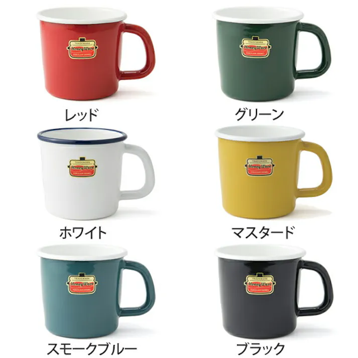 ソリッド マグ 380ml 8cm 富士ホーロー ホワイト 琺瑯,マグカップ,アウトドア,雑貨,Honey,Ware