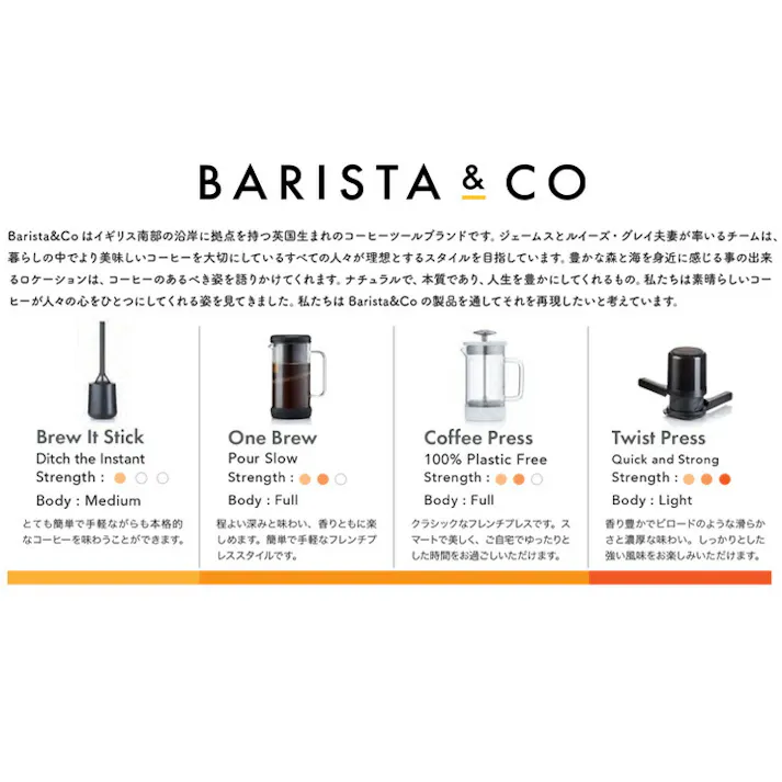 BARISTA&CO Twist Press 2.0 バリスタ&コー ツイストプレス 69004502【コーヒーメーカー プレス プレスコーヒー アウトドア コーヒー 器具】