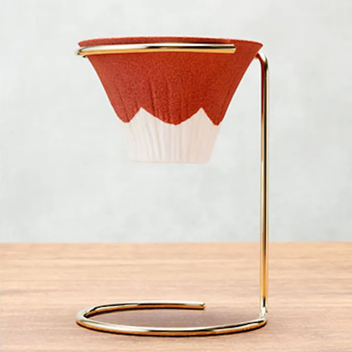 セラフル 富士 スタンドセット 1~3杯用 波佐見焼 セラミック コーヒーフィルター Ceraful CRF【コーヒー ドリッパー ペーパーレス 陶器 セラミックフィルター 富士山】 赤富士