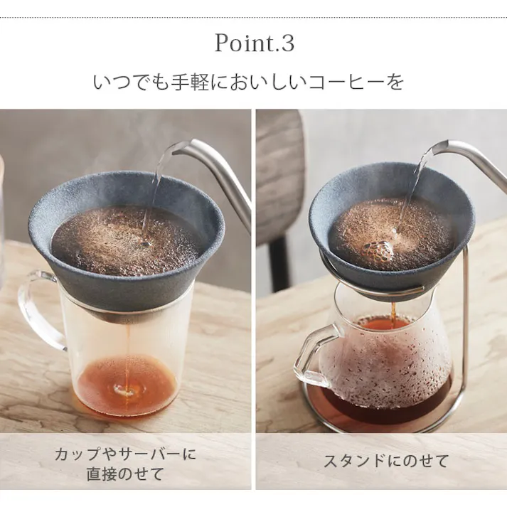 セラフル スタンドセット 大 CRF-SETL 3~5杯用 波佐見焼 セラミック コーヒーフィルター Ceraful【コーヒー ドリッパー 陶器 セラミックフィルター ペーパーレス】