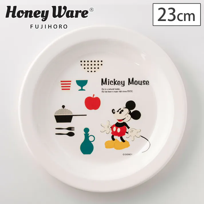 富士ホーロー ディズニー ミッキー&ミニー ホーロー プレート 23cm【ホーロー 琺瑯 リム皿 丸皿 オーブンウェア Disney Mickey&Minnie Series】