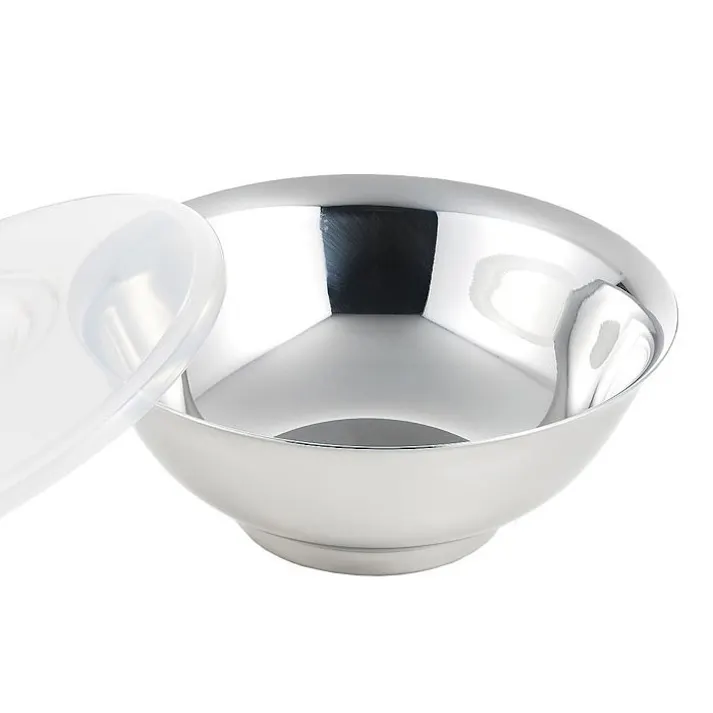 メタル丼 蓋付き ミラー磨き仕上げ カンダ【ラーメン どんぶり 丼 ラーメン鉢 日本製】