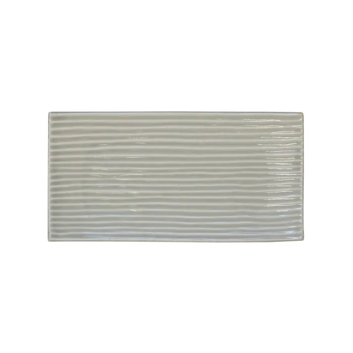 しのぎ 長角皿 小 波佐見焼 藍花【皿 プレート 食器 和食器 洋食器】 灰釉