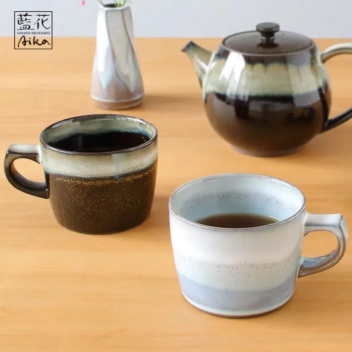 オーロラ マグ 波佐見焼 藍花【マグカップ コップ 陶器 食器 日本製】 宵