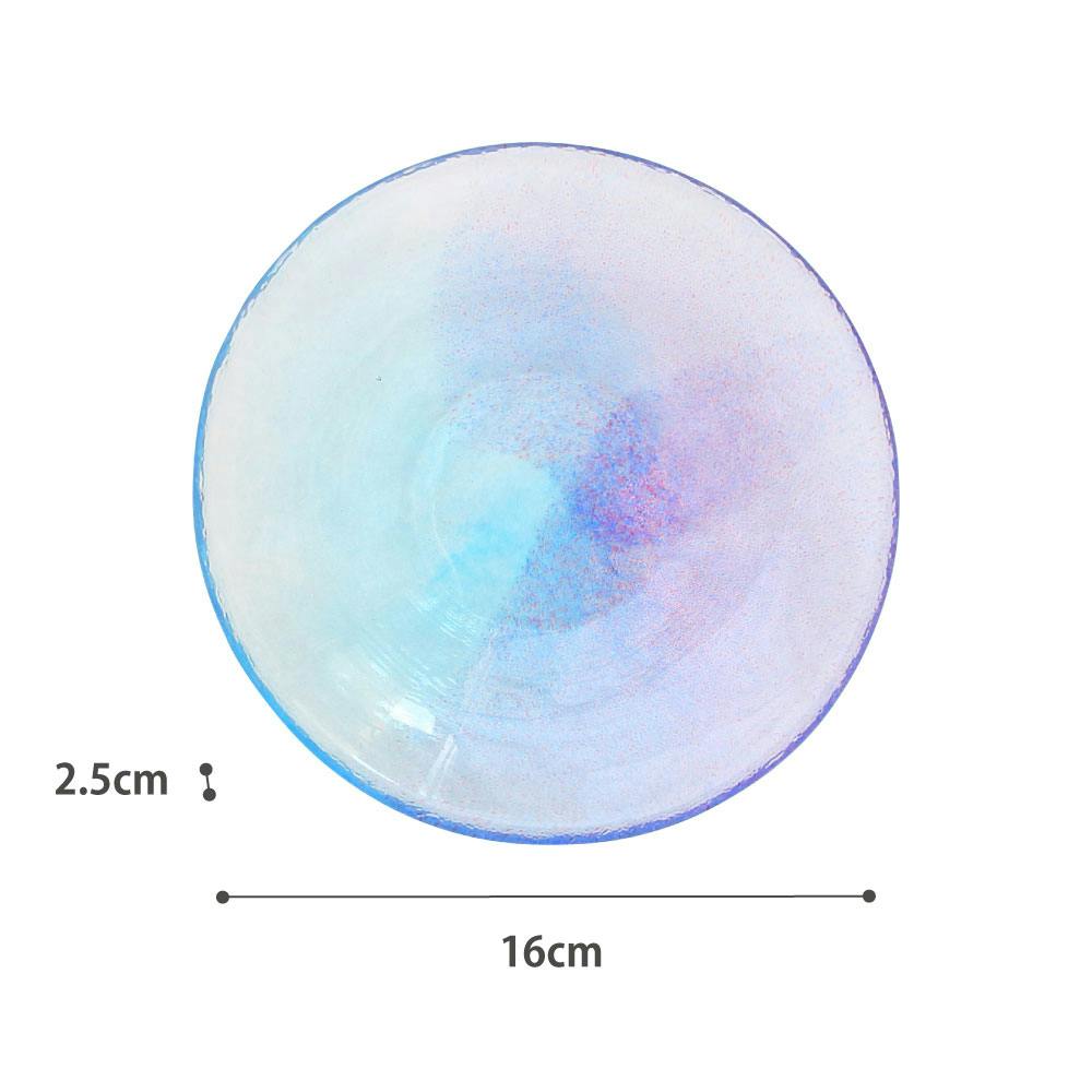 空のいろどり 取皿 江戸硝子 藍花【皿 プレート 取り皿 ガラス 食器