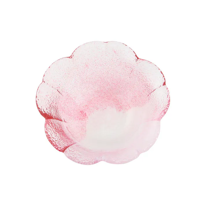 桜のいろどり 小鉢 ガラス 江戸硝子 藍花【ガラス鉢 豆皿 小皿 花型 食器 日本製】白桜