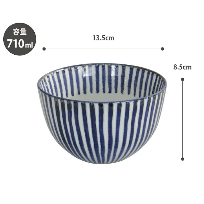 波佐見焼 千筋 多用丼 小 藍花【どんぶり 丼ぶり ボウル お皿 波佐見焼 陶器 和食器 食器】 呉須千筋