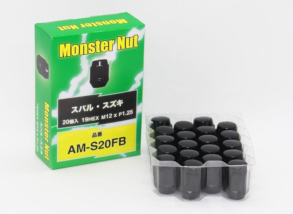 Monster Nut スバル・スズキ用 19HEX M12xP1.25 20個入 袋タイプ ブラック AM-S20FB タイヤ・ピット用品 Monster Nut スバル・スズキ用 19HEX M12xP1.25 20個入 袋タイプ ブラック AM-S20FB タイヤ・ピット用品