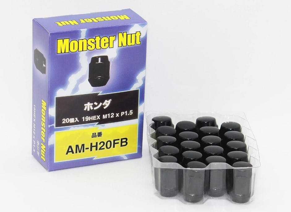 Monster Nut ホンダ用 19HEX M12xP1.5 20個入 袋タイプ ブラック AM-H20FB タイヤ・ピット用品 Monster Nut ホンダ用 19HEX M12xP1.5 20個入 袋タイプ ブラック AM-H20FB タイヤ・ピット用品