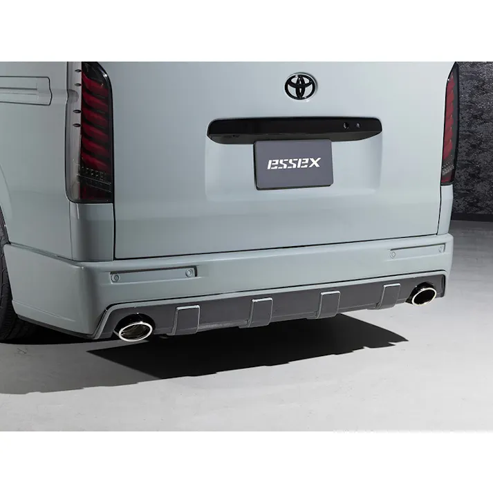 CRS ESSEX ハイエース用 LEGARE ナロー用 リアバンパー タイプステップ マフラー右出し FRP製