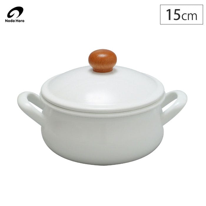 野田琺瑯 ポーチカ ホーロー キャセロール 15cm 1.1L ホワイト ガス火