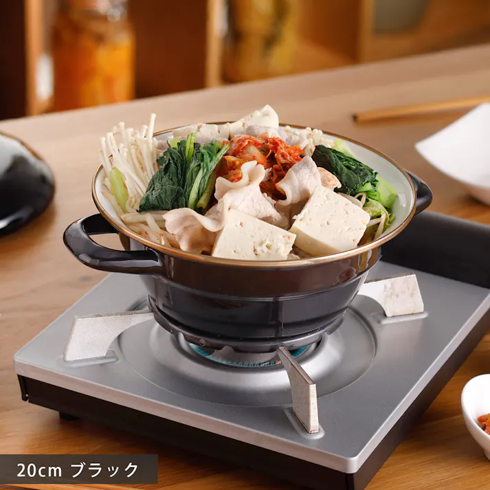 富士ホーロー 琺瑯土鍋 20cm IH対応 2L HD-20【卓上鍋 1人用 2人用 ホーロー鍋 両手鍋 20センチ 琺瑯鍋 鍋 直火 調理器具 ほうろう】 グレージュ