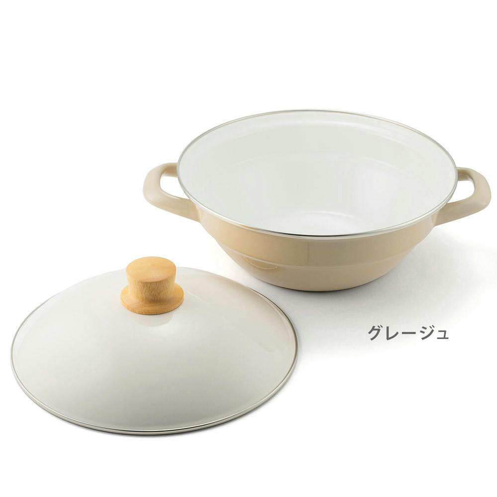 CANASA 土鍋　両手鍋　新品未使用品 ウルシヤマ金属工業 3919900デュオ IH 両手鍋 20cm DUO-20W（取