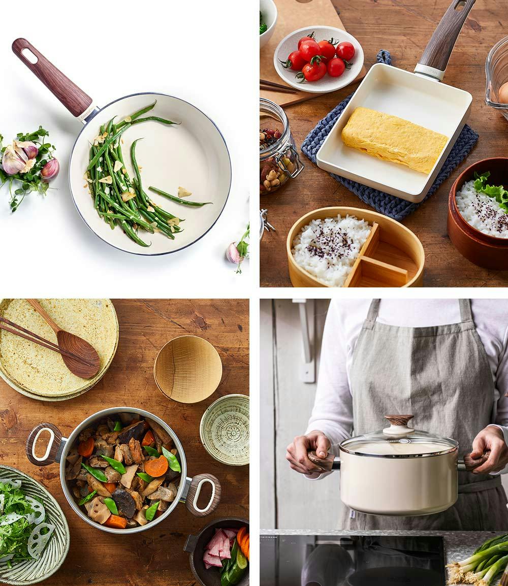 グリーンパン ウッドビー フライパン・エッグパン・キャセロール 4点