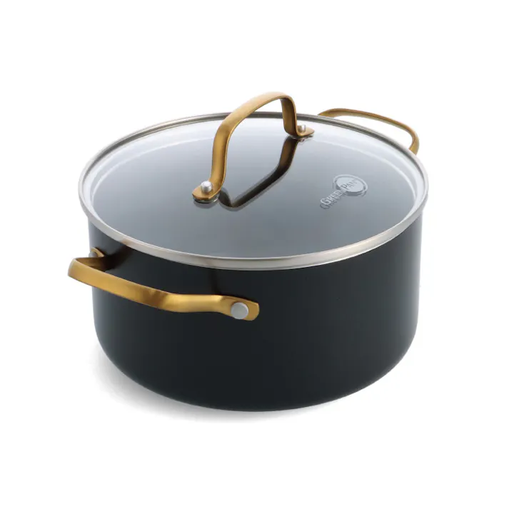 グリーンパン ストゥディオ キャセロール 20cm ガラス蓋付 IH対応 GREENPAN【両手鍋 キャセロール 鍋 直火 アルミ セラミックコーティング PFOA PFASフリー 調理器具 フッ素不使用】