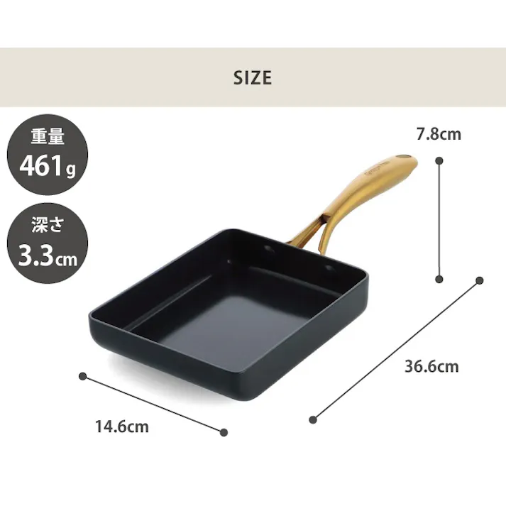 グリーンパン ストゥディオ エッグパン IH対応 GREENPAN【玉子焼き器 卵焼き 片手鍋 直火 オーブン調理 アルミ セラミックコーティング PFOA PFASフリー フッ素不使用】