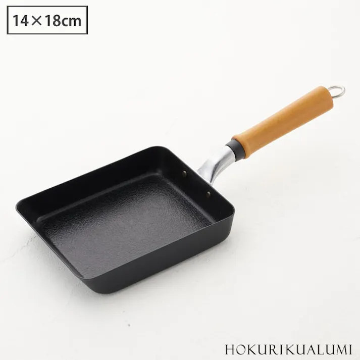 油をなじませた 鉄製玉子焼き 14×18cm A-2363 北陸アルミニウム IH対応 ファイバーライン加工【鉄 フライパン 卵焼き エッグパン ホクア 日本製】