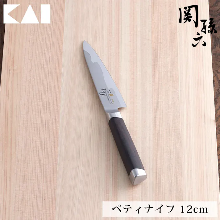 関孫六 15000ST ペティナイフ 120mm AE5304 貝印 kai【包丁 ステンレス ペティ 小さい 木製ハンドル 両刃 小さめ フルーツナイフ 果物ナイフ パーリングナイフ 日本製】
