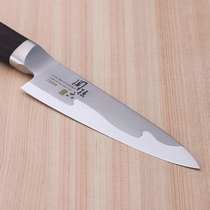 関孫六 15000ST ペティナイフ 120mm AE5304 貝印 kai【包丁 ステンレス ペティ 小さい 木製ハンドル 両刃 小さめ フルーツナイフ 果物ナイフ パーリングナイフ 日本製】
