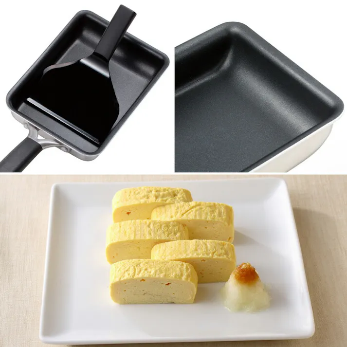 貝印 o.e.c. IH卵焼き器 スクレッパー付き DY5201【IH対応 直火 エッグパン 玉子 フッ素加工 ふっ素 ヘラ スパチュラ スクレイバー アルミ kai oec】