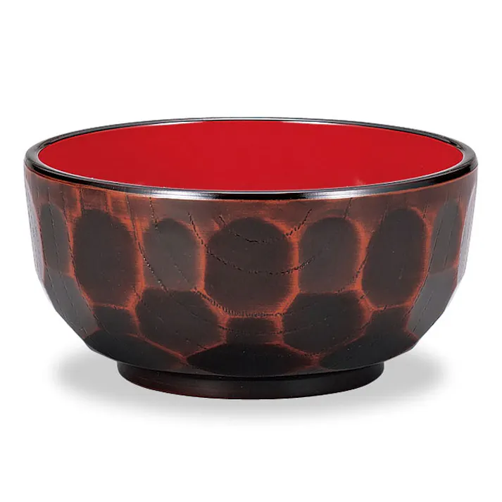 レンジどんぶり 亀甲栃木目 M12381-4 ミタニ 漆器【どんぶり鉢 丼 食洗機対応 和食器 レンジシリーズ 日本製】