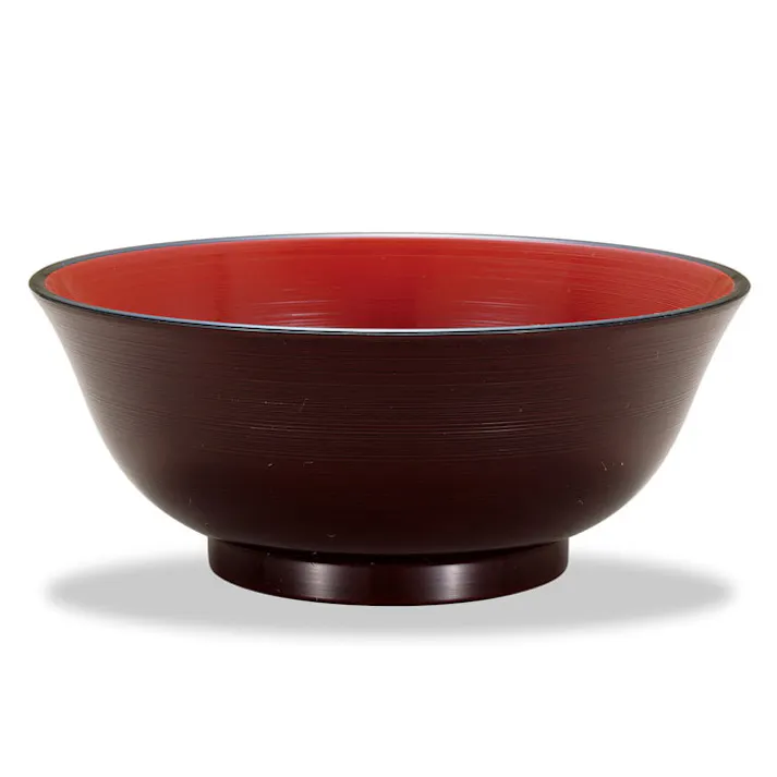 レンジ刷毛目ラーメン鉢 溜 M13468-1 ミタニ 漆器【ラーメン丼 どんぶり鉢 食洗機対応 和食器 電子レンジ 日本製】