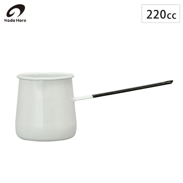 野田琺瑯 バターウォーマー ホーロー ホワイト×取手ブラック ガス火専用 BTB-22【片手鍋 ミニ 琺瑯鍋 ホーロー鍋 直火 製菓用品 鍋 日本製】