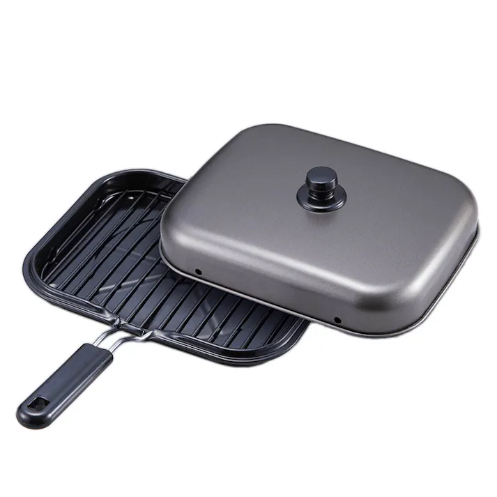 マルチロースター NEO フードタイプ IH対応 竹原製缶 T-17【グリルパン フタ付き 網焼き フライパン 魚焼き器 ホーロー 琺瑯 魚焼きロースター 魚焼きグリル ガス IH 日本製】