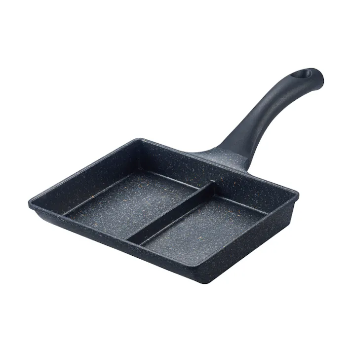 IHマーブルツインパン NEO 竹原製缶 TP-16 IH対応【フライパン 仕切り エッグパン 目玉焼き 卵焼き器 同時調理 IH 直火 お弁当 時短 グッズ 調理器具】