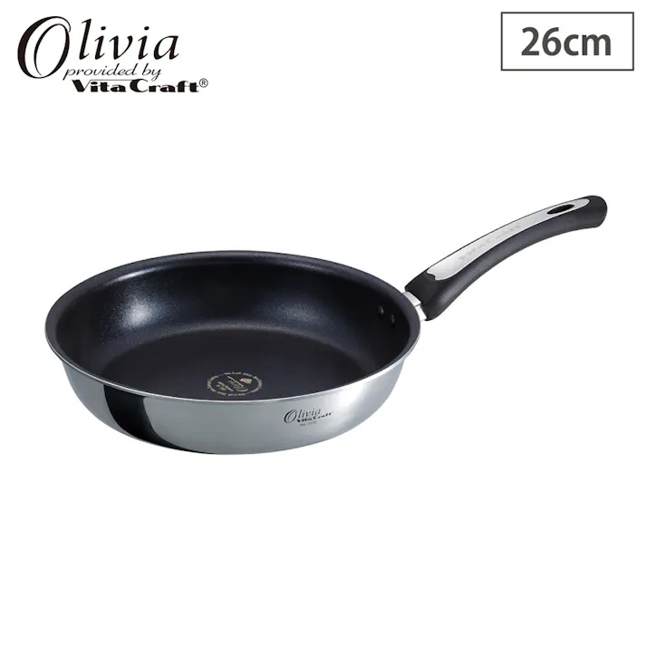 ビタクラフト オリビア フライパン 26cm ガス IH対応 NO.1936 Vita Craft【ステンレス アルミ 全面2層構造 PFOAフリー 金属ヘラOK】
