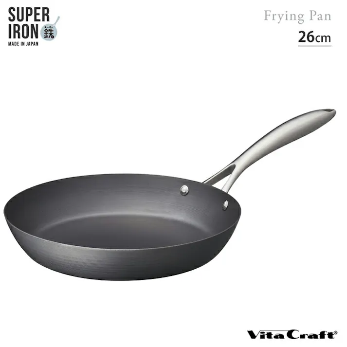 ビタクラフト スーパー鉄 フライパン 26cm ガス火 IH対応 Vita Craft NO.2002【鉄フライパン 窒化鉄 お手入れ簡単 鉄製 調理器具 日本製 PFASフリー】