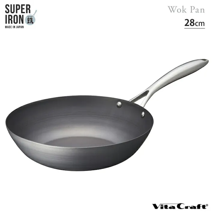ビタクラフト スーパー鉄 ウォックパン 28cm ガス火 IH対応 Vita Craft NO.2006【鉄フライパン 深型 深型フライパン 炒め鍋 窒化鉄 お手入れ簡単 鉄製 調理器具 日本製 PFASフリー】