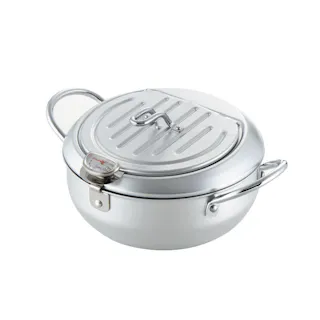 ヨシカワ 味楽亭 II 天ぷら鍋 20cm 温度計付き フタ付 IH対応 SJ1024【揚げ鍋 フライヤー 網付き 鉄 揚げ物 鍋 IH 天ぷら 小さい 燕三条 日本製】