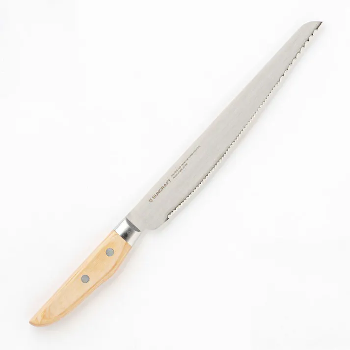 サンクラフト パン切りナイフ せせらぎ 21cm 右利き用 MS-001 左利き用 MS-003【パン切り包丁/ブレッドナイフ/パンナイフ/調理ツール/木製ハンドル/日本製】右利き