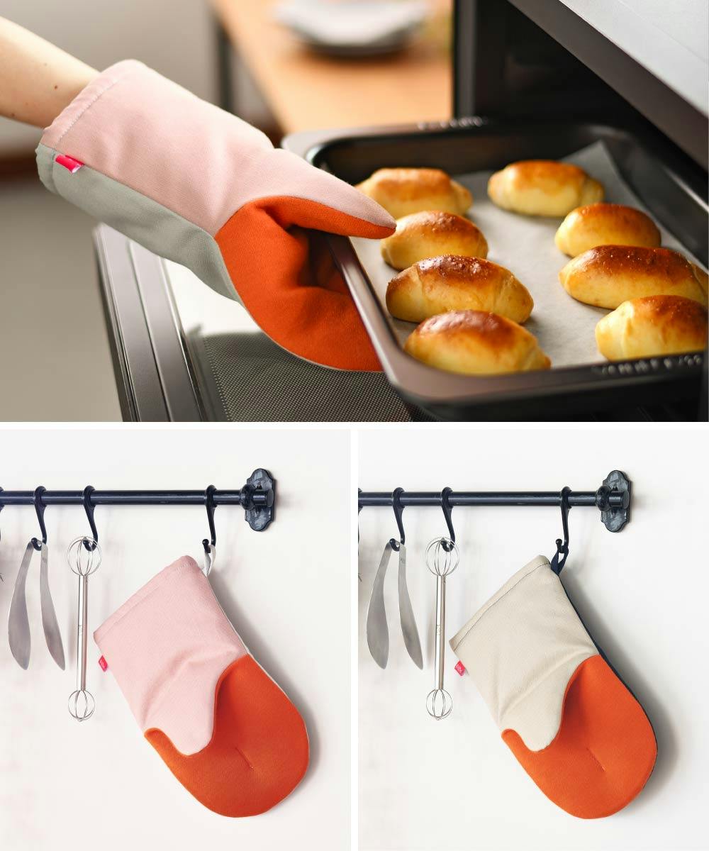 グッとつかめる耐熱ミトン大 LS1600/ベージュ ネイビー LS1601