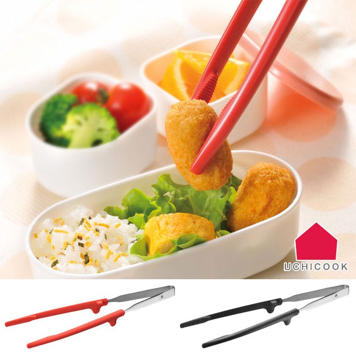 オークス ウチクック ワンクリック菜箸 AUX UCHICOOK UCS7【ナイロン トング 菜箸 耐熱 炒め物 揚げ物 パスタ キッチン 台所 調理ツール 日本製】 ブラック