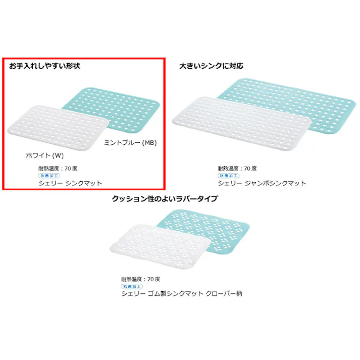 リッチェル シェリー シンクマット ミントCheri Richell 16960-5 16961-2【キズ防止 汚れ防止 調理台 保護シート】 ミントブルー
