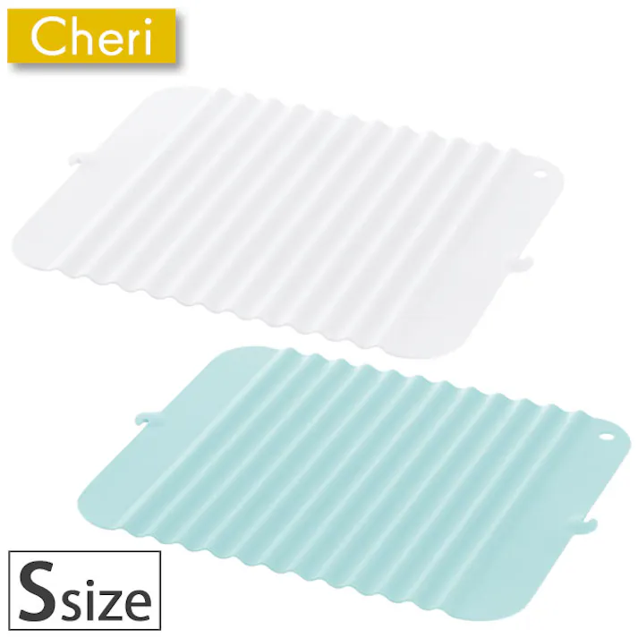 リッチェル シェリー 立てて乾かせるシリコーンシンクマット S ミントCheri Richell 16966-7 16967-4【シリコン 耐熱 キズ防止 汚れ防止 調理台 保護シート】 ホワイト
