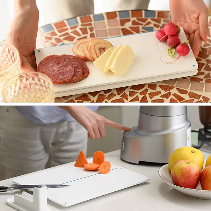 EKO DUO PAD 折り畳める抗菌まな板 スタンド付き イーケーオー EK8620【まな板 折りたたみ 抗菌 滑り止め カッティングボード 食洗機対応 持ち運び アウトドア】 グリーン