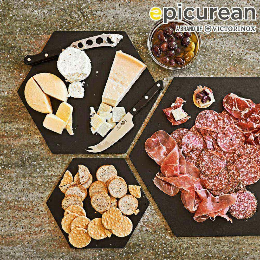 エピキュリアン 六角カッティングプレート S ブラック epicurean