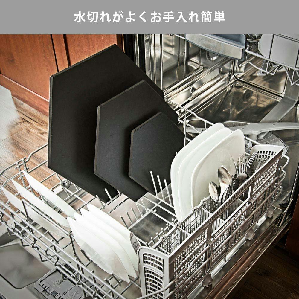 エピキュリアン 六角カッティングプレート S ブラック epicurean