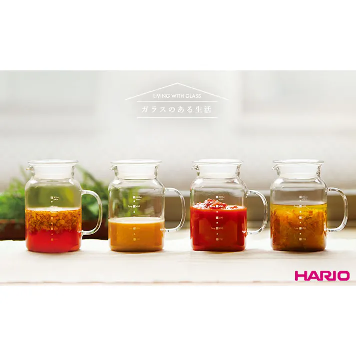 ハリオ ガラスのある生活 ガラスのたれ・ソースポット クリア 500ml HARIO GTP-500【ソースポット ガラス ドレッシング ピッチャー 耐熱ガラス 保存容器 麹作り 容器 調味料 保存 熱湯消毒 食洗機対応 日本製】